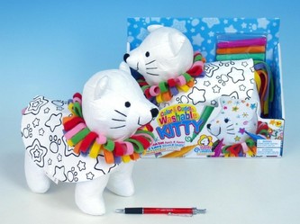 Vymaluj si kočičku 30cm + 4 fixy v krabici