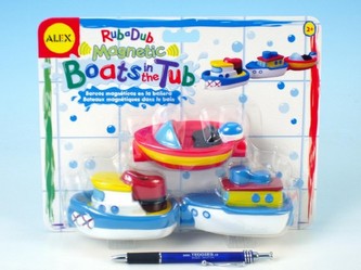 Loď - Člun do vany s magnetem plast 3ks na kartě od 24 měsíců