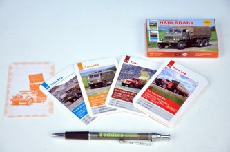 Kvarteto Auta Náklaďáky společenská hra - karty v papírové krabičce