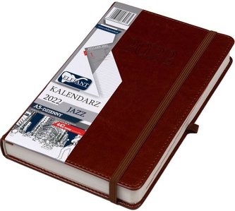 Kalendarz 2022 A5 Dzienny Jazz brązowy ELEFANT