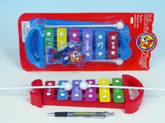 Xylofon kov/plast 25cm 2 barvy na kartě