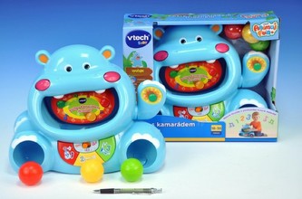 Počty s hrochem VTech modrý česky mluvící na baterie 2xAA se světlem v krabici 18-36měsíců