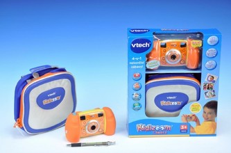 Kidizoom Fotoaparát s pouzdrem VTech oranžový plast 15x8cm na baterie 4xAA v krabičce