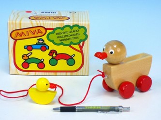 Kačenky lakované tahací dřevo 14cm v krabičce od 12 měsíců