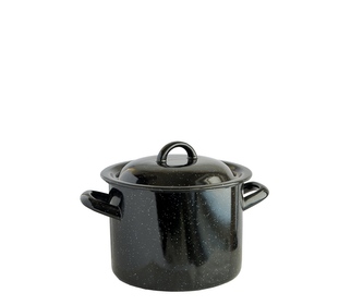 Hrnec s poklicí smalt černý 18 cm 3,5 L