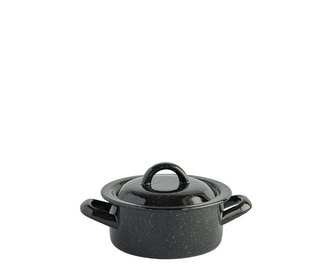 Kastrol s poklicí smalt černý 14 cm 0,8 L Kastrol s poklicí smalt černý 14 cm 0,8 L