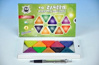 Voskovky trojboké MAGIC NEON, sada 10ks, mix barev