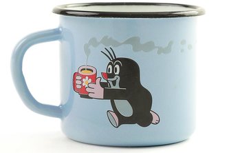 Krtek - hrnek smaltovaný 7cm, světle modrý