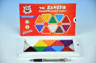Voskovky trojboké MAGIC BASIC, sada 10ks, mix barev