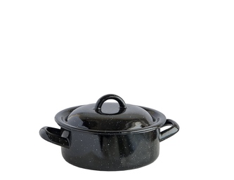 Kastrol s poklicí smalt černý 18 cm 1,5 L