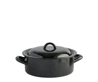 Kastrol s poklicí smalt černý 22 cm 2,5 L