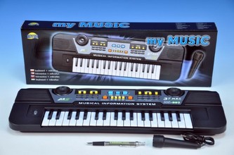 Piánko/Varhany 43cm 37 kláves s mikrofonem na baterie v krabici