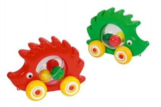 Ježek s míčky tahací plast 20cm v sáčku