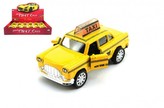 Auto taxi kov 11cm na zpětné natažení na baterie se světlem se zvukem