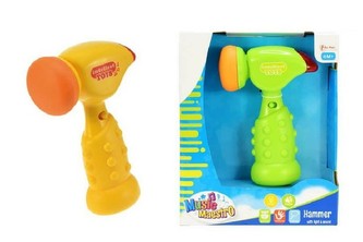 Kladívko pro nejmenší plast 15cm na baterie se zvukem se světlem v krabici