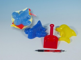 Lopatka + 2 formičky plast v síťce 18m+