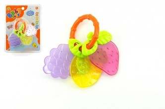 Chrastítko/Kousátko ovoce plast 12cm na kartě 3m+