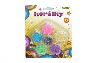 Korálky kytička mix barev na kartě 14x17,5cm