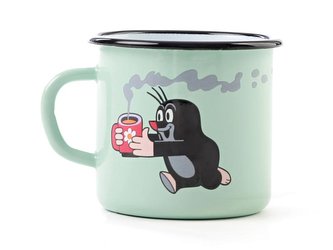 Krtek - hrnek smaltovaný 8cm, mátový