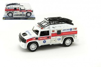 Auto Ambulance plast 25cm na setrvačník v krabičce