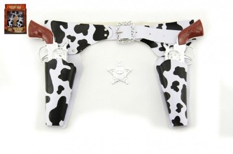 Pistole s pouzdrem 2ks kovbojská sada plast v krabici 21x29x4cm