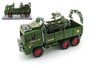 Auto vojenské s doplňky plast 30cm v krabici