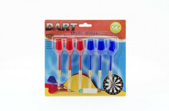 Házecí šipky 11cm hrot kov 6ks na kartě