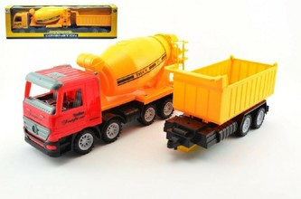 Auto domíchávač + sklápěč plast 62cm na setrvačník asst 2 barvy v krabici