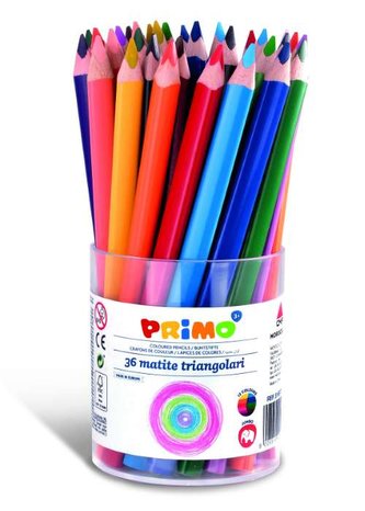 Pastelky trojboké PRIMO JUMBO, tuha Ø 5,5mm, 36ks, PP etue