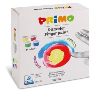 Prstové barvy PRIMO, sada 4 x 100g, kelímky