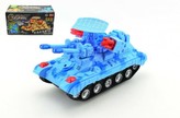 Tank narážecí transformer plast 22cm na baterie se zvukem se světlem asst 2 barvy v krabici