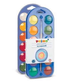 Vodové barvy PRIMO, Ø 30mm, 24 barev + štětec