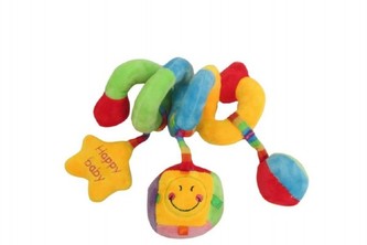 Závěs/Spirála nad postýlku plyš 40cm s chrastítky 0m+