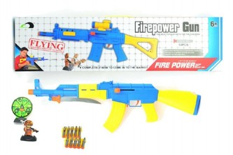 Samopal na přísavky 10ks plast 58cm v krabici