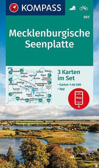 KOMPASS Wanderkarte Mecklenburgische Seenplatte 1 : 60 000
