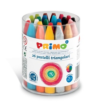 Voskové pastelky trojboké PRIMO SUPERSOFT, 85mm, 26ks, PP etue