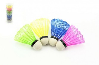 Míček na badminton barevný 5ks v tubě 7x19x7cm