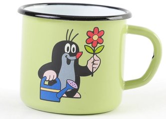 Krtek - hrnek smaltovaný 7cm, světle zelený/ konev