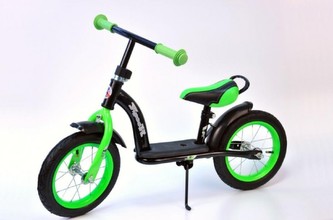 Odrážedlo Yipeeh černo-zelené se stojánkem kov nosnost 30kg od 2+