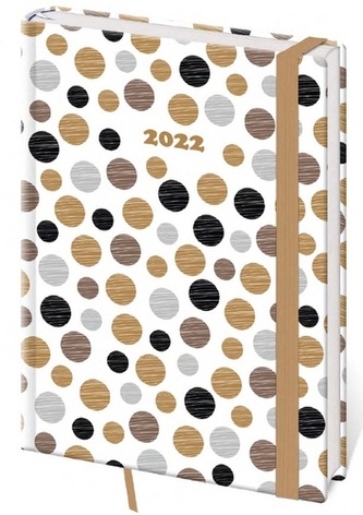 Diář 2022 A5 LYRA denní s gumičkou L210 Dots
