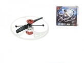Vrtulník UFO 15cm se senzorem, ovladačem a USB nabíjecím kabelem se světlem 4barvy v krabičce