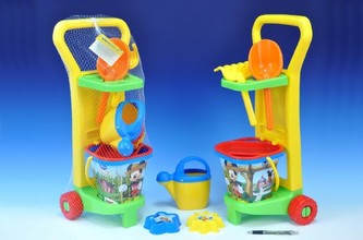 Sada na písek Mickeyho klubík vozík s doplňky plast v síťce od 12 měsíců