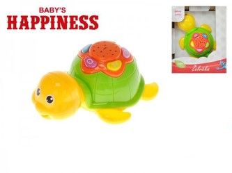 Želvička hrající plast 12cm na baterie se zvukem a projektorem oblohy Baby´s Happiness 18m+