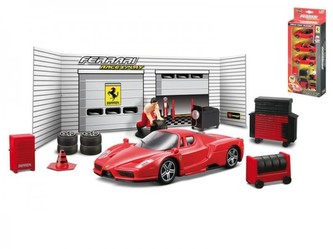 Auto Bburago 10cm 3ks Ferrari Race & Play s doplňky plast 1:43 v krabici