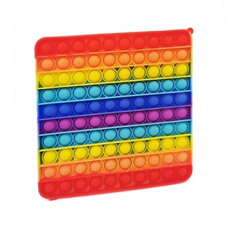 Pop it - praskání bublin - čtverec MEGA duhový