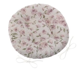 Sedák IVO kulatý prošívaný - lila růže - průměr 40 cm