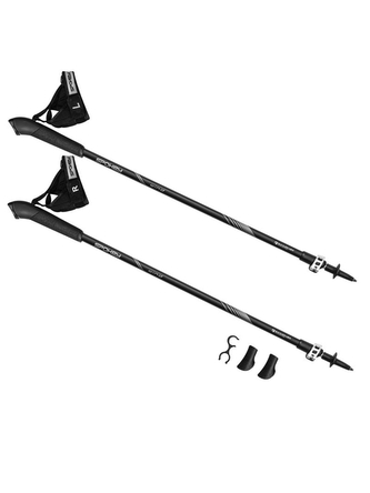 Spokey - WIND Hole Nordic Walking 2-dílné easy click - černé matné Spokey - WIND Hole Nordic Walking 2-dílné easy click - černé matné