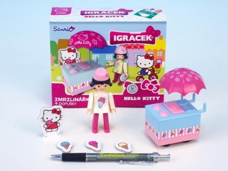 Igráček Hello Kitty Zmrzlinářka s doplňky v krabičce 14x17x5,7cm