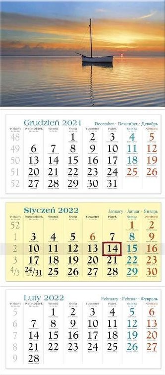 Kalendarz 2022 Trójdzielny Łódka KT3