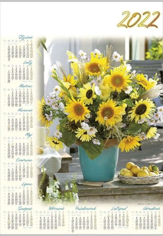 Kalendarz 2022 Jednoplanszowy Słoneczniki PL09